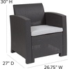 image:imageFlash Furniture Seneca Light Gray Faux Rattan Chair with AllWeather Light Grey CushionDark Gray