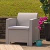 image:imageFlash Furniture Seneca Light Gray Faux Rattan Chair with AllWeather Light Grey CushionLight Gray