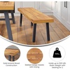 image:imageFlash Furniture Solid Acacia Solid Acacia Wood Patio Bench Natural  Slatted Top Gray Flared Legs 500 LB Capacity Seats 2