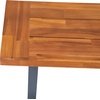 image:imageFlash Furniture Solid Acacia Solid Acacia Wood Patio Bench Natural  Slatted Top Gray Flared Legs 500 LB Capacity Seats 2