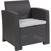image:imageFlash Furniture Seneca Light Gray Faux Rattan Chair with AllWeather Light Grey CushionDark Gray
