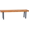 image:imageFlash Furniture Solid Acacia Solid Acacia Wood Patio Bench Natural  Slatted Top Gray Flared Legs 500 LB Capacity Seats 2