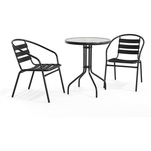 image:imageFlash Furniture 2375 in Aluminum Round Table  Durable Construction Commercial UseBlack
