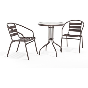 image:imageFlash Furniture 2375 in Aluminum Round Table  Durable Construction Commercial UseBronze