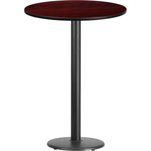image:imageFlash Furniture 30 Round Table and 18 Round Base Walnut  Bar Height Laminate Durable Construction Commercial UseMahogany