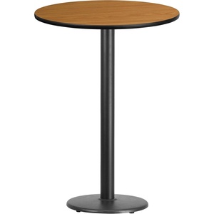 image:imageFlash Furniture 30 Round Table and 18 Round Base Walnut  Bar Height Laminate Durable Construction Commercial UseNatural