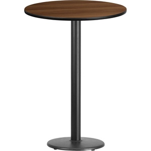 image:imageFlash Furniture 30 Round Table and 18 Round Base Walnut  Bar Height Laminate Durable Construction Commercial UseWalnut