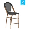 image:imageFlash Furniture 26 in IndoorOutdoor Counter Stool Black 2Pack  Commercial Grade Stackable IndoorOutdoor Use Counter HeightBlackNatural Frame