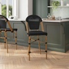 image:imageFlash Furniture 26 in IndoorOutdoor Counter Stool Black 2Pack  Commercial Grade Stackable IndoorOutdoor Use Counter HeightBlackNatural Frame