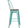 image:imageFlash Furniture 30 High Mint Green Metal Barstool with Back and Wood Seat  Wood Seat Commercial Use Indoor Use4