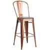 image:imageFlash Furniture 30 in Metal Barstool with Back Copper  Wood Seat Commercial Use Indoor Use1