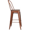 image:imageFlash Furniture 30 in Metal Barstool with Back Copper  Wood Seat Commercial Use Indoor Use4