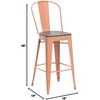 image:imageFlash Furniture 30 in Metal Barstool with Back Copper  Wood Seat Commercial Use Indoor Use4