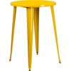 image:imageFlash Furniture Commercial Grade 30 Round Black Metal IndoorOutdoor Bar Table Set with 2 Square Seat Backless Stools  Commercial Grade IndoorOutdoor Use BacklessYellow