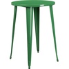 image:imageFlash Furniture Commercial Grade 30 Round Black Metal IndoorOutdoor Bar Table Set with 2 Square Seat Backless Stools  Commercial Grade IndoorOutdoor Use BacklessGreen
