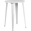 image:imageFlash Furniture Commercial Grade 30 Round Black Metal IndoorOutdoor Bar Table Set with 2 Square Seat Backless Stools  Commercial Grade IndoorOutdoor Use BacklessWhite