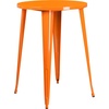 image:imageFlash Furniture Commercial Grade 30 Round Black Metal IndoorOutdoor Bar Table Set with 2 Square Seat Backless Stools  Commercial Grade IndoorOutdoor Use BacklessOrange
