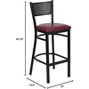 image:imageFlash Furniture Hercules Metal Restaurant Barstool Burgundy  Vinyl Upholstery Durable Construction Commercial Use
