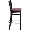 image:imageFlash Furniture Hercules Metal Restaurant Barstool Burgundy  Vinyl Upholstery Durable Construction Commercial Use