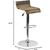 image:imageFlash Furniture Heyward Contemporary Wicker Adjustable Height Barstool with Waterfall Seat and Chrome BaseSet of 1