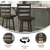 image:imageFlash Furniture Ladderback Counter Stool Antique White Wash  Commercial Use Solid Wood Frame 360 Swivel Seat Integrated FootrestGray Wash Walnut