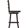 image:imageFlash Furniture Ladderback Counter Stool Antique White Wash  Commercial Use Solid Wood Frame 360 Swivel Seat Integrated FootrestGray Wash Walnut