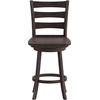 image:imageFlash Furniture Ladderback Counter Stool Antique White Wash  Commercial Use Solid Wood Frame 360 Swivel Seat Integrated FootrestGray Wash Walnut