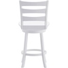 image:imageFlash Furniture Ladderback Counter Stool Antique White Wash  Commercial Use Solid Wood Frame 360 Swivel Seat Integrated FootrestWhite Wash