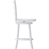 image:imageFlash Furniture Ladderback Counter Stool Antique White Wash  Commercial Use Solid Wood Frame 360 Swivel Seat Integrated FootrestWhite Wash