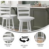 image:imageFlash Furniture Ladderback Counter Stool Antique White Wash  Commercial Use Solid Wood Frame 360 Swivel Seat Integrated FootrestWhite Wash
