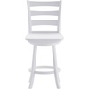image:imageFlash Furniture Ladderback Counter Stool Antique White Wash  Commercial Use Solid Wood Frame 360 Swivel Seat Integrated FootrestWhite Wash