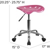 image:imageFlash Furniture Vibrant Pink Tractor Seat and Chrome Swivel Stool with Heavy Duty Chrome Base and Dual Wheel CastersPink