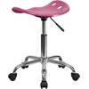 image:imageFlash Furniture Vibrant Pink Tractor Seat and Chrome Swivel Stool with Heavy Duty Chrome Base and Dual Wheel CastersPink