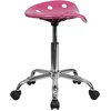 image:imageFlash Furniture Vibrant Pink Tractor Seat and Chrome Swivel Stool with Heavy Duty Chrome Base and Dual Wheel CastersPink