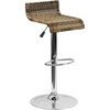image:imageFlash Furniture Heyward Contemporary Wicker Adjustable Height Barstool with Waterfall Seat and Chrome BaseSet of 1