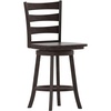 image:imageFlash Furniture Ladderback Counter Stool Antique White Wash  Commercial Use Solid Wood Frame 360 Swivel Seat Integrated FootrestGray Wash Walnut