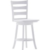 image:imageFlash Furniture Ladderback Counter Stool Antique White Wash  Commercial Use Solid Wood Frame 360 Swivel Seat Integrated FootrestWhite Wash