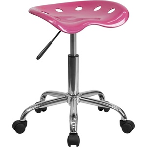 image:imageFlash Furniture Vibrant Pink Tractor Seat and Chrome Swivel Stool with Heavy Duty Chrome Base and Dual Wheel CastersPink