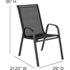 image:imageFlash Furniture 2375 in Glass Round Dining Table with 2 Chairs Black  Tempered Glass Flex Comfort MaterialBlack