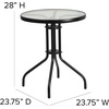 image:imageFlash Furniture 2375 in Glass Round Dining Table with 2 Chairs Black  Tempered Glass Flex Comfort MaterialBrown