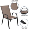 image:imageFlash Furniture 2375 in Glass Round Dining Table with 2 Chairs Black  Tempered Glass Flex Comfort MaterialBrown