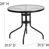 image:imageFlash Furniture 2375 in Glass Round Dining Table with 2 Chairs Black  Tempered Glass Flex Comfort MaterialBrown
