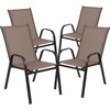 image:imageFlash Furniture 2375 in Glass Round Dining Table with 2 Chairs Black  Tempered Glass Flex Comfort MaterialBrown