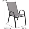 image:imageFlash Furniture 2375 in Glass Round Dining Table with 2 Chairs Black  Tempered Glass Flex Comfort MaterialGrey