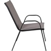 image:imageFlash Furniture 2375 in Glass Round Dining Table with 2 Chairs Black  Tempered Glass Flex Comfort MaterialGrey