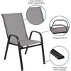image:imageFlash Furniture 2375 in Glass Round Dining Table with 2 Chairs Black  Tempered Glass Flex Comfort MaterialGrey