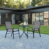 image:imageFlash Furniture 2375 in Glass Round Dining Table with 2 Chairs Black  Tempered Glass Flex Comfort MaterialGrey