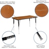 image:imageFlash Furniture 3 Piece 76 Oval Wave Collaborative Grey Thermal Laminate Activity Table Set  Standard Height Adjustable Legs  Height Adjustable Flexible Durable Construction Commercial UseOak