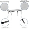 image:imageFlash Furniture 3 Piece 76 Oval Wave Collaborative Grey Thermal Laminate Activity Table Set  Standard Height Adjustable Legs  Height Adjustable Flexible Durable Construction Commercial UseGrey