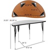 image:imageFlash Furniture 3 Piece 76 Oval Wave Collaborative Grey Thermal Laminate Activity Table Set  Standard Height Adjustable Legs  Height Adjustable Flexible Durable Construction Commercial UseGrey